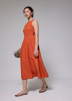 Jacquard Fit & Flare Midaxi Dress