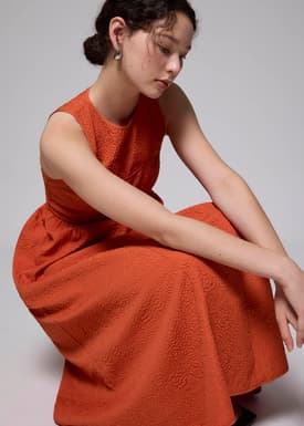 Jacquard Fit & Flare Midaxi Dress