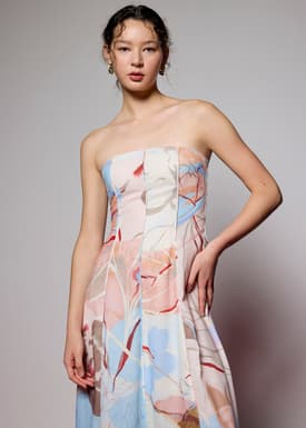 BraFree by LB Tube Maxi Dress in Tossed Blooms