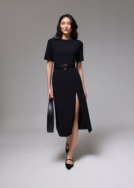 Round Neck Column Midaxi Dress