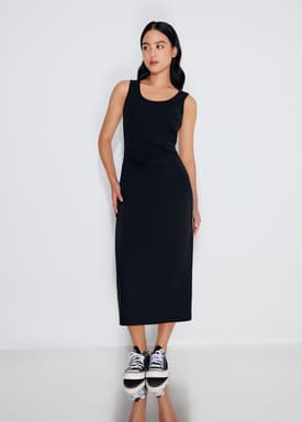 BraFree by LB Jersey Round Neck Column Midaxi Dress