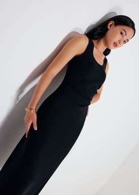 BraFree by LB Jersey Round Neck Column Midaxi Dress