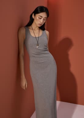 BraFree by LB Jersey Round Neck Column Midaxi Dress