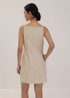 Boat Neck Shift Mini Dress