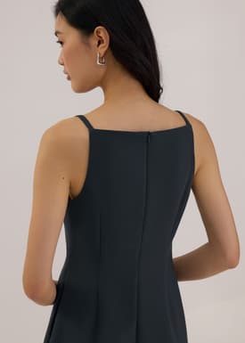 Boat Neck Shift Mini Dress