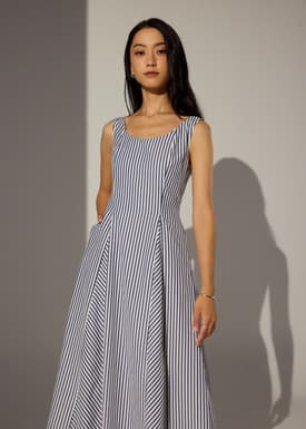 Scoop Neck Fit & Flare Midaxi Dress