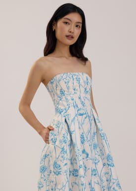 Tube Fit & Flare Midaxi Dress in Tidal Blooms