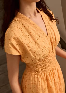 Broderie Fit & Flare Midi Dress