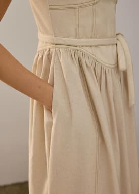 Detachable Sash Sweetheart Fit & Flare Midi Dress