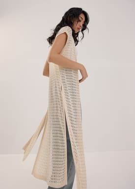Openwork Knit Multi-way Midaxi Dress