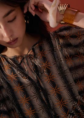 Cotton Puff Sleeve Babydoll Swing Mini Dress in Oasis Flow