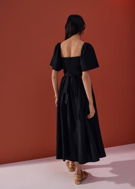 Reversible Bell Sleeve Fit & Flare Midaxi Dress