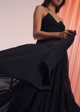 BraFree by LB Sheer Fit & Flare Floor Length Dress