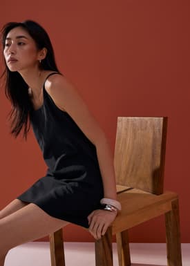 Cotton Square Neck A-line Mini Dress