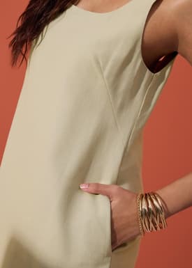 Cotton Square Neck A-line Mini Dress