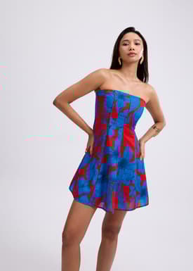 BraFree by LB Tube Fit & Flare Mini Dress in Garden City Blooms