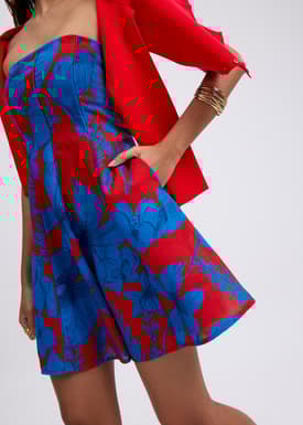 BraFree by LB Tube Fit & Flare Mini Dress in Garden City Blooms