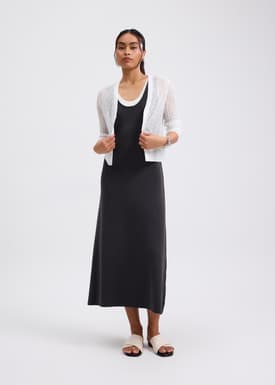 Layered Knit Scoop Neck A-line Midaxi Dress