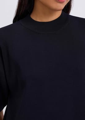 Knit Round Neck Shift Mini Dress