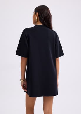 Knit Round Neck Shift Mini Dress