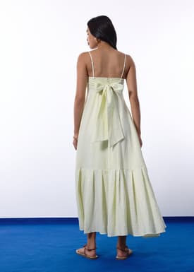 BraFree by LB Pinstripe Seersucker Multi-way Fit & Flare Maxi Dress