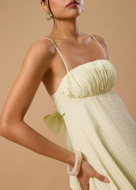 BraFree by LB Pinstripe Seersucker Multi-way Fit & Flare Maxi Dress