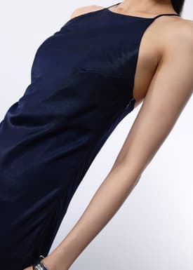 BraFree by LB Satin Halter Bias Cut Maxi Dress