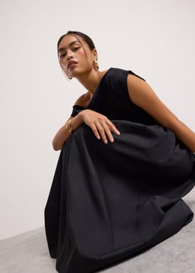 Asymmetric Fit & Flare Midaxi Dress