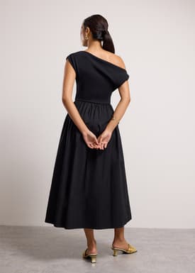 Asymmetric Fit & Flare Midaxi Dress