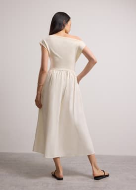 Asymmetric Fit & Flare Midaxi Dress