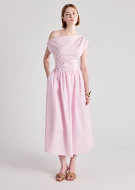 Asymmetric Fit & Flare Midaxi Dress