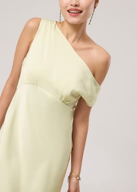 Satin Asymmetric Bias Cut Maxi Dress