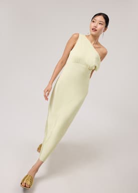 Satin Asymmetric Bias Cut Maxi Dress