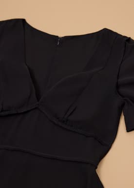 BraFree by LB Georgette Flutter Sleeve Bias Cut Midi Dress