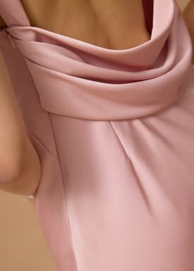 BraFree by LB Satin Cowl Neck Bias Cut Maxi Dress