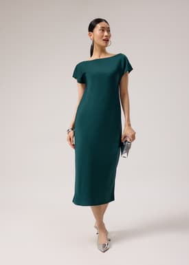 Satin Bias Cut Midaxi Dress