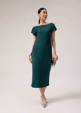 Satin Bias Cut Midaxi Dress