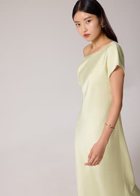 Satin Bias Cut Midaxi Dress