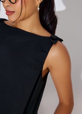 Boat Neck Swing Mini Dress