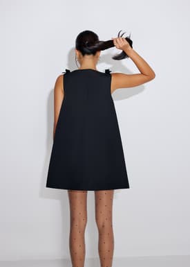 Boat Neck Swing Mini Dress