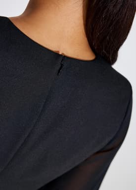 BraFree by LB Cut Out Georgette V-neck Puff Sleeve Fit & Flare Maxi Dress