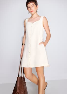 Textured Sweetheart Shift Mini Dress