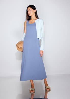 Reversible Knit Column Midaxi Dress
