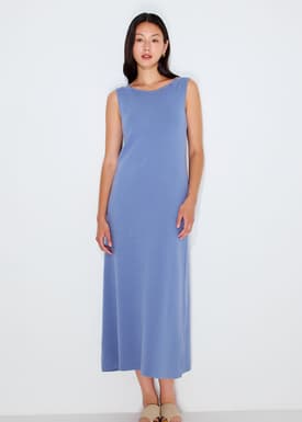 Reversible Knit Column Midaxi Dress