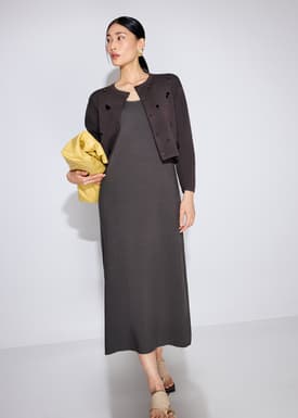 Reversible Knit Column Midaxi Dress