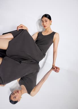 Reversible Knit Column Midaxi Dress