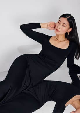 Jersey Square Neck Shaper Midaxi Dress