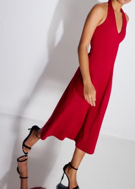 Halter Neck A-Line Midaxi Dress