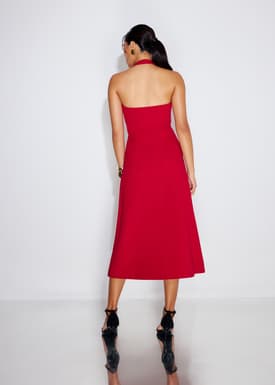 Halter Neck A-Line Midaxi Dress