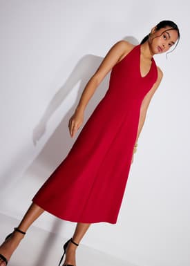 Halter Neck A-Line Midaxi Dress